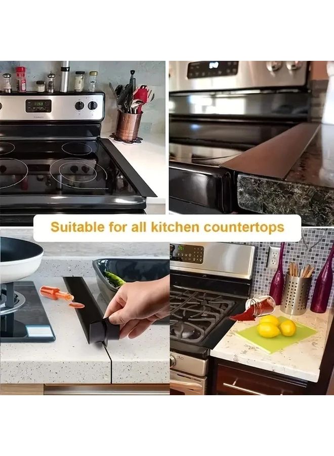 Black Self Adhesive Kitchen Countertop Gap Cover Strip Silicone Seal Tape Oil Resistant - Image 4