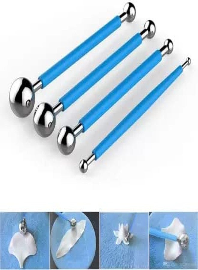 MYSELF Modelling Ball Tool 4 Pcs/Set for Art Craft Clay and Cake Decorating Sugar Craft Modelling Embossing - Image 2