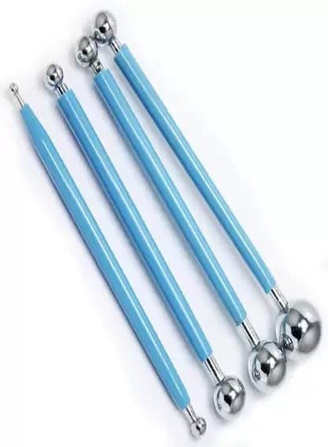 MYSELF Modelling Ball Tool 4 Pcs/Set for Art Craft Clay and Cake Decorating Sugar Craft Modelling Embossing - Image 1