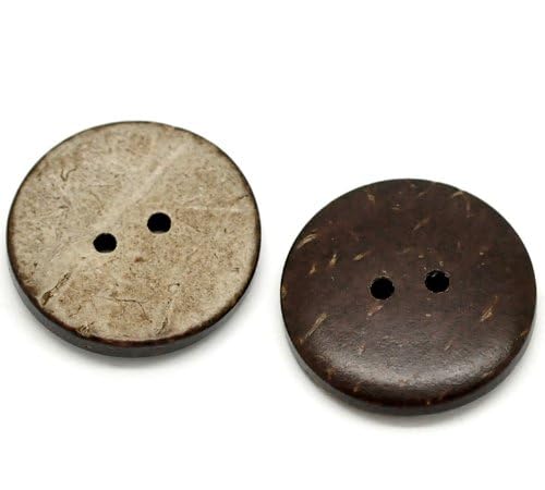 Bhavya Enterprises Bhavya Enterprises 50pc 78 23mm Brown Coconut Shell 2 Holes Sewing Buttons Office Product  - Image 3