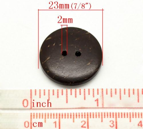 Bhavya Enterprises Bhavya Enterprises 50pc 78 23mm Brown Coconut Shell 2 Holes Sewing Buttons Office Product  - Image 2