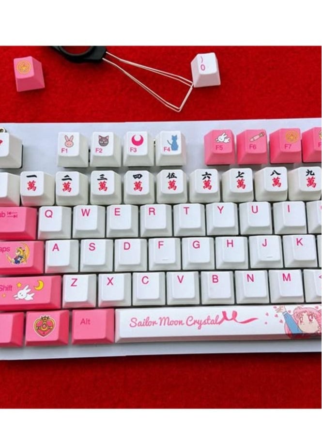 PBT Keycaps 9 Keys Set, Chinese Mahjong Wan Words Keycaps, Dye-Sublimation PBT Keycaps, DIY keycaps OEM Keycaps for Gaming Mechanical Keyboard, Custom Keycaps for Numeric Keypad