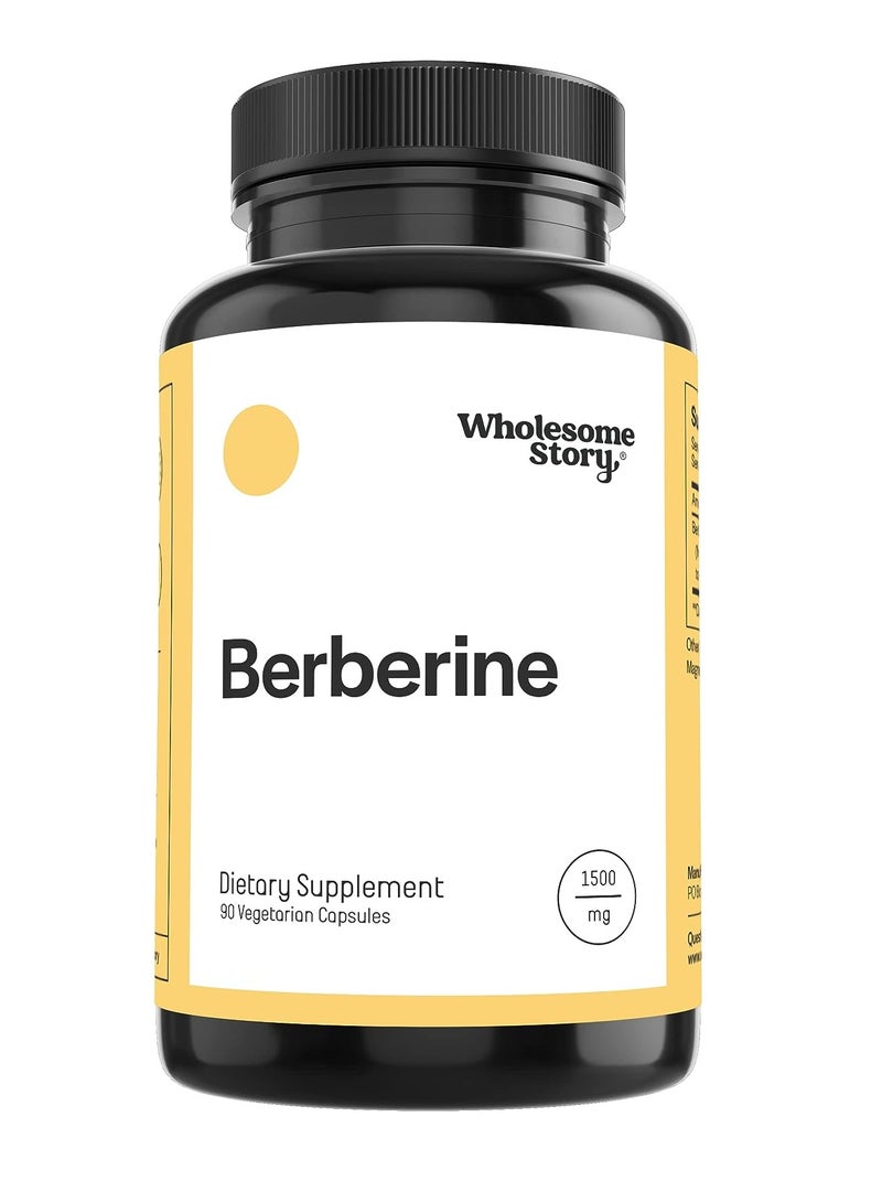 Wholesome Story Berberine Supplement 1500mg | Berberine HCl 500mg Per Capsule | 97% Standardized Purity | Support for Metabolic Profiles, Hormonal Balance | 90 Vegetarian Berberine Capsules