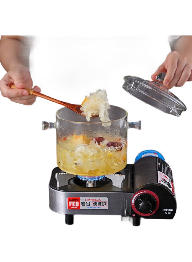 All-round Quanshi High Borosilicate Heat-Resistant Glass Pot, Small Soup Pot, Noodle Cooking Pot, Porridge Pot, Double-Handled Health Pot, Electric Ceramic Stove Pot, Instant Noodle Pot - Image 1