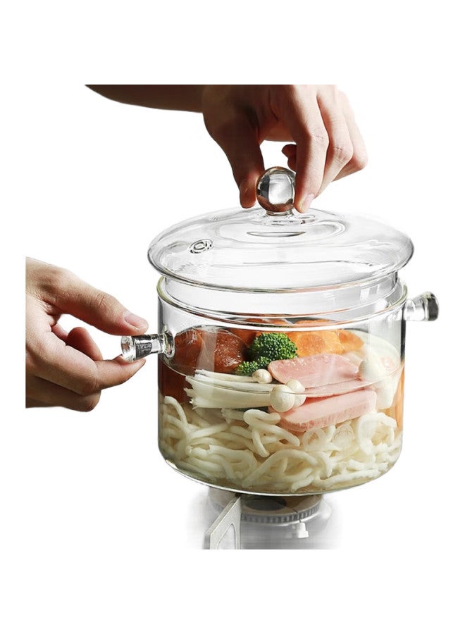 All-round Quanshi High Borosilicate Heat-Resistant Glass Pot, Small Soup Pot, Noodle Cooking Pot, Porridge Pot, Double-Handled Health Pot, Electric Ceramic Stove Pot, Instant Noodle Pot - Image 3