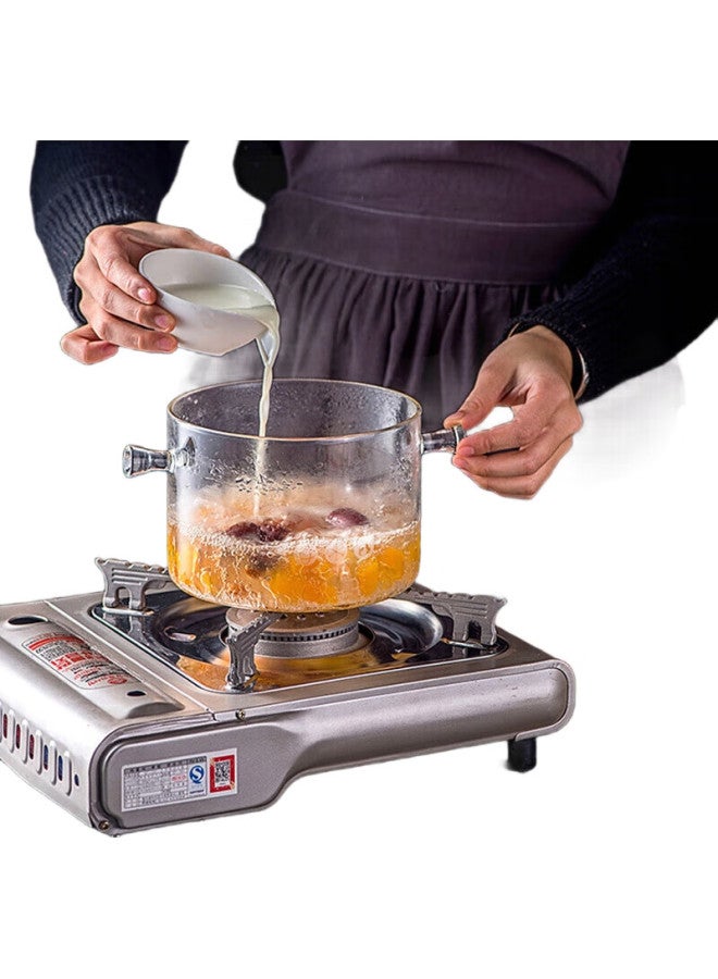 All-round Quanshi High Borosilicate Heat-Resistant Glass Pot, Small Soup Pot, Noodle Cooking Pot, Porridge Pot, Double-Handled Health Pot, Electric Ceramic Stove Pot, Instant Noodle Pot - Image 2