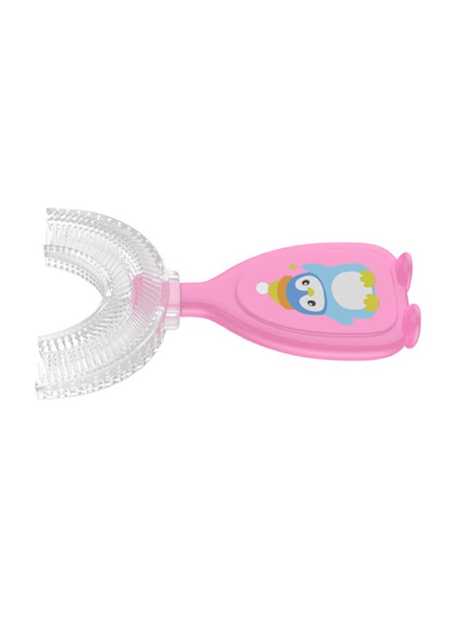 فرشاة أسنان على شكل حرف U للأطفال بعمر 2-6 سنوات وردي - Image 3