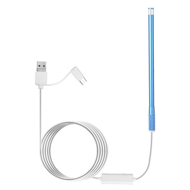 Ear Endoscopy Camera with 6 Dimmable Brightness Adjustable LEDs 5.5MM Lens 640*480 Resolution IP67 Water Resistance Inspection Otoscope Camera Visual Ear Cleaning Tool Compatible with Android/ Windows System for Nose Throat Pet Checking Home Daily Use - Image 3