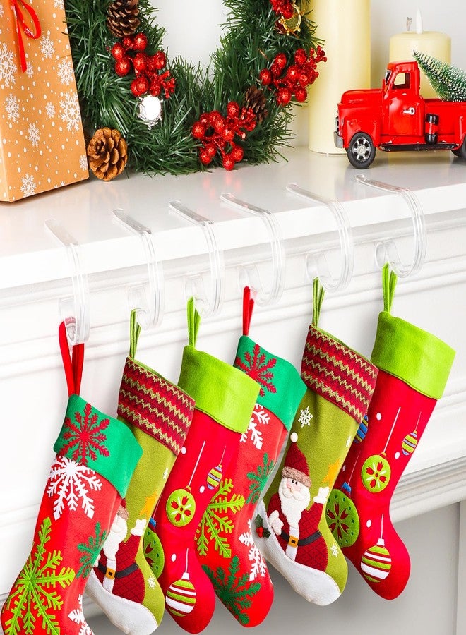 Hxezoc 10 Pack Clear Christmas Stocking Holders for Mantle, Adjustable Stocking Hangers Non-Skid Lightweight Stocking Hooks for Christmas Fireplace Mantel Decorations Christmas Holiday Supplies - Image 4