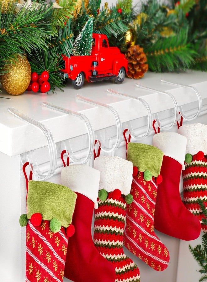 Hxezoc 10 Pack Clear Christmas Stocking Holders for Mantle, Adjustable Stocking Hangers Non-Skid Lightweight Stocking Hooks for Christmas Fireplace Mantel Decorations Christmas Holiday Supplies - Image 1