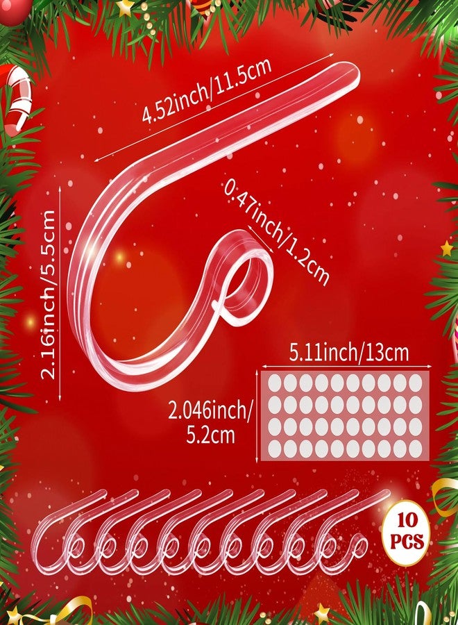 Hxezoc 10 Pack Clear Christmas Stocking Holders for Mantle, Adjustable Stocking Hangers Non-Skid Lightweight Stocking Hooks for Christmas Fireplace Mantel Decorations Christmas Holiday Supplies - Image 2