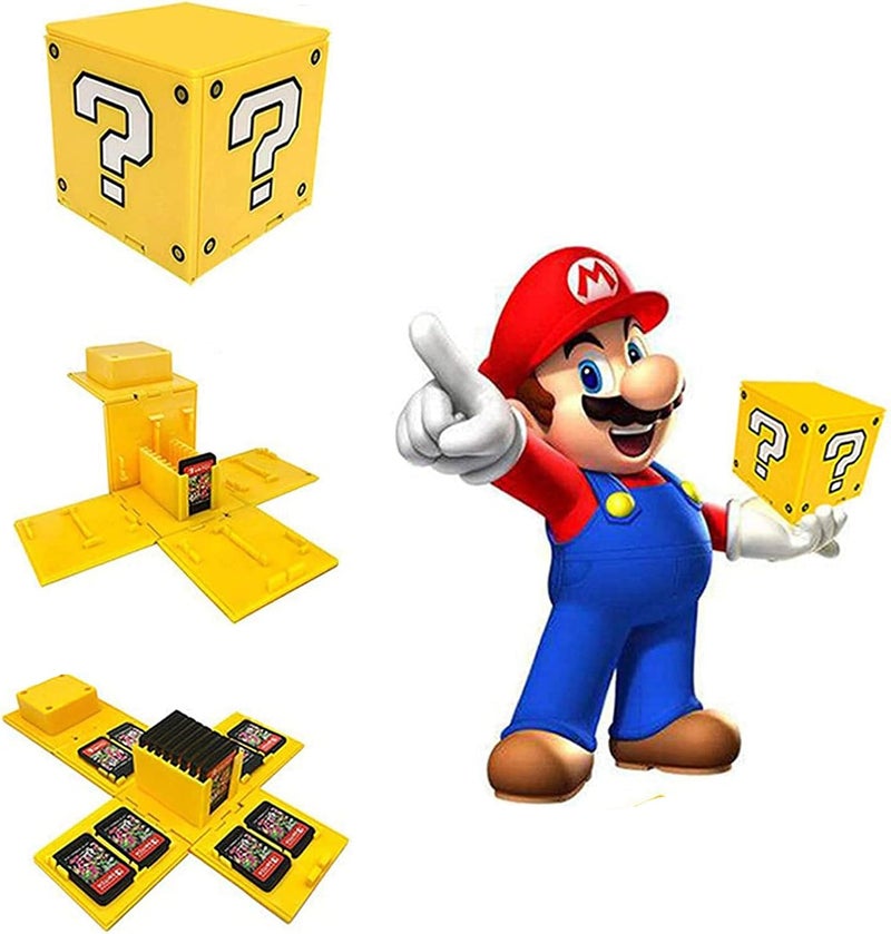 حافظة بطاقات ألعاب doepeBAE لجهاز Nintendo Switch، قابلة للتشوه والتوسعة، صندوق تخزين بطاقات ألعاب مكعبي الشكل، منظم بطاقات ألعاب ذو سعة كبيرة مع 16 فتحة للبطاقات (لون أ��فر) - Image 3