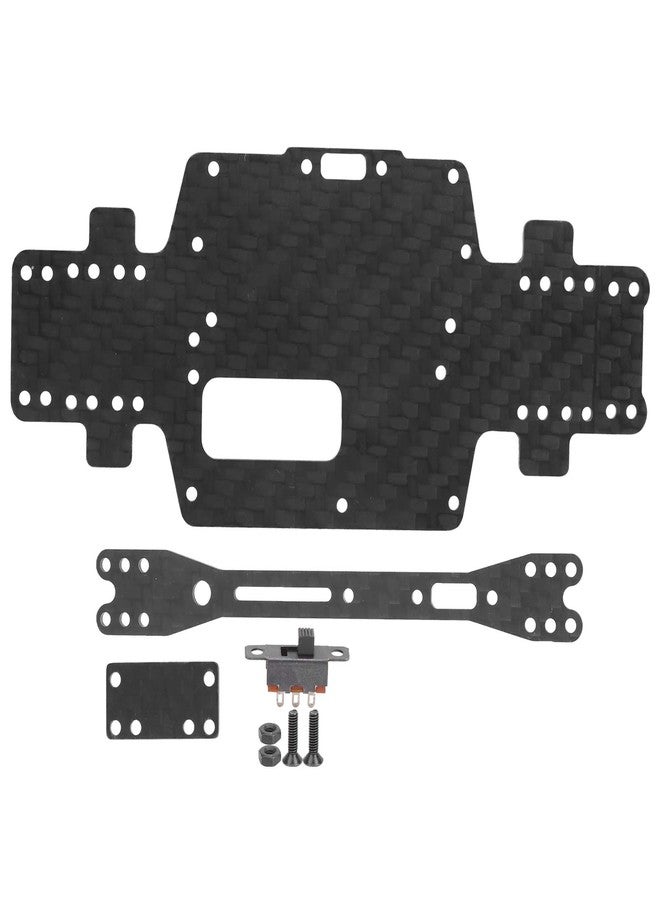 Dilwe Carbon Fiber Chassis Set, for 1/28 RC car, Like K969 / K979 / K989 / K999 / P929 / P939, incl. Switch, Screw, nut, etc., Black - Image 1