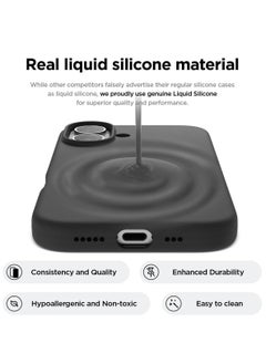Generic Silicone Case Compatible with iPhone 16, Slim Liquid Silicone Phone Case with 3-Layer Soft Rubber Shockproof Bumper with TPU Lining (Black)  - Image 3