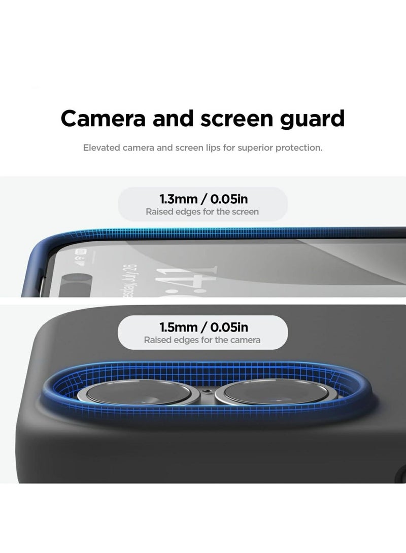 Silicone Case Compatible with iPhone 16, Slim Liquid Silicone Phone Case with 3-Layer Soft Rubber Shockproof Bumper with TPU Lining (Black) - Image 5