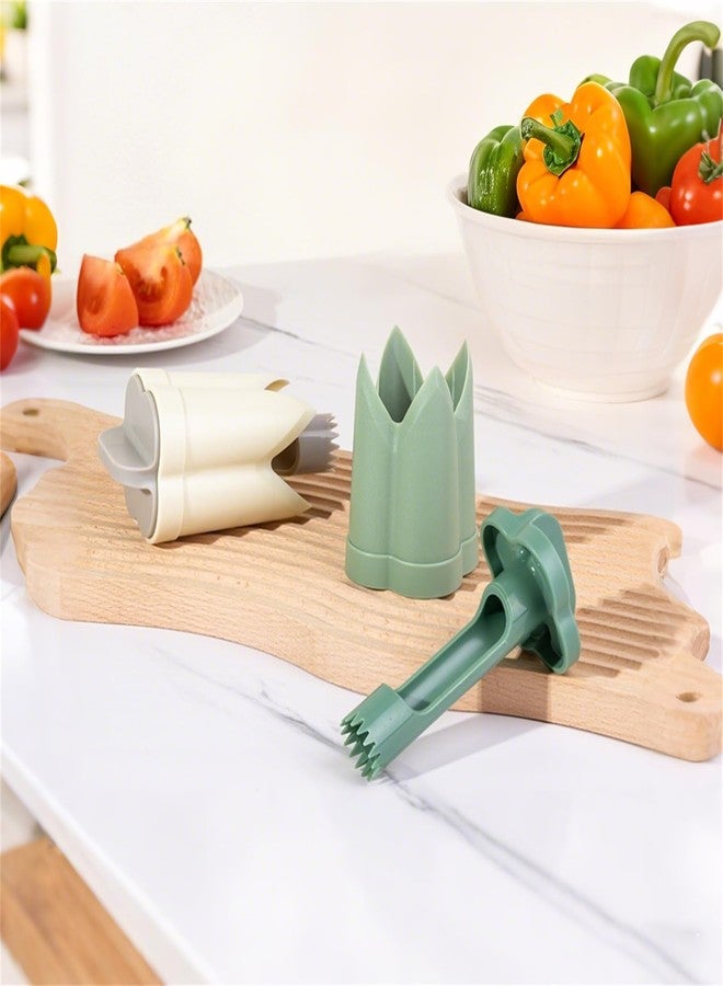 WROLEM Pepper Corer, 2 in 1 Red Bell Pepper Seed Corer Remover Tool, Fruit & Vegetable Corers Quick Cave Tools for Jalapeno Cutter Deseeder, Off White - Image 5
