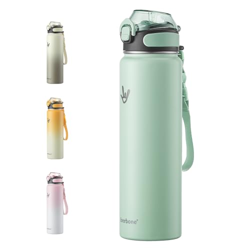 Enerbone 32 oz Insulated Water Bottle, Stainless Steel Bottle with Carrying Strap, Double-Wall Vacuum Insulation Design, Leakproof Sports Bottle with Straw, Keep Drinks Cold or Hot for Hours - Image 1