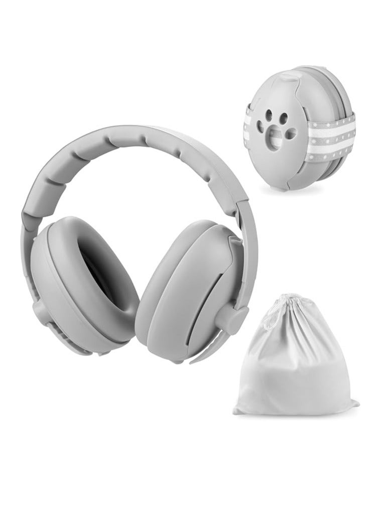 PandaEar Baby Ear Muffs, 2-in-1 Baby Ear Protection Noise Cancelling Headphones Ages 0-3 Years, Infant Hearing Protection