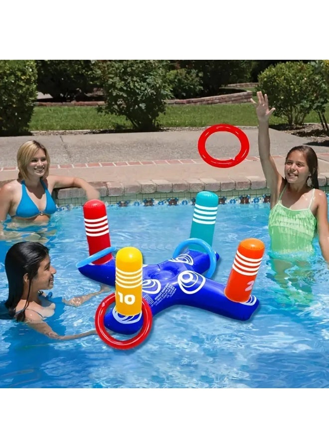 Goolsky 5pcs Inflatable Ring Set - Colorful PVC Water Floats for Pool Parties, Outdoor Games & Summer Fun, Perfect for Water Games and Pool Parties, Pool Party Accessories | Playful Pool Decor | Durable Water Floats, Pool Floats - Image 5