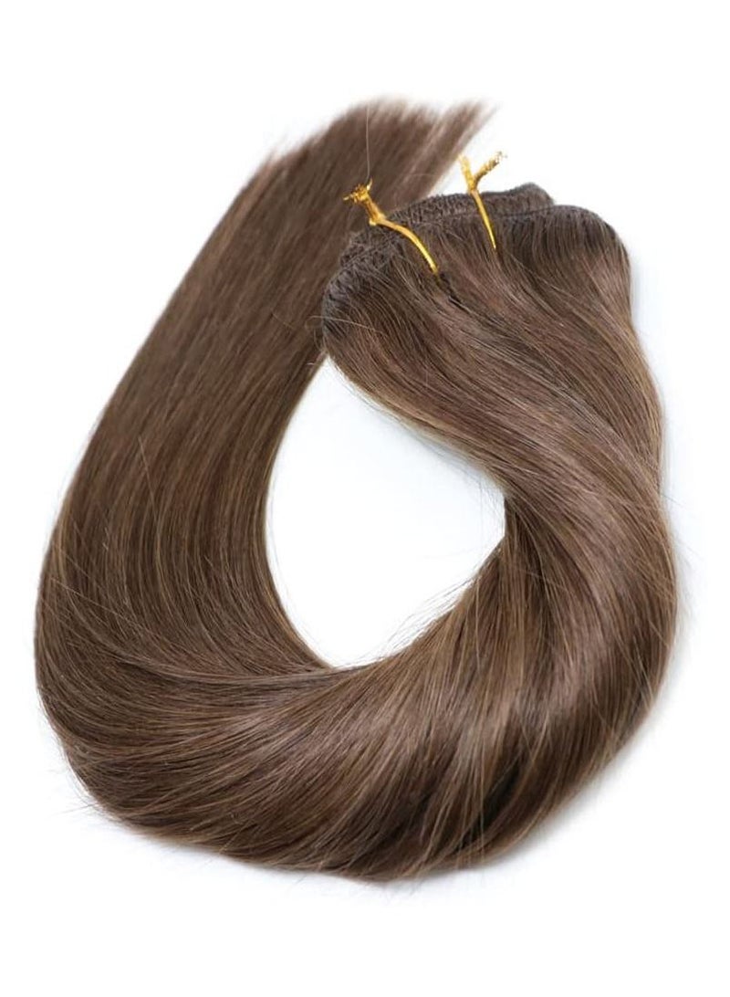 إستيل Estelle Clip في وصلة إطالة شعر ريمي بشري حريري مستقيم لحمة بني - Image 3