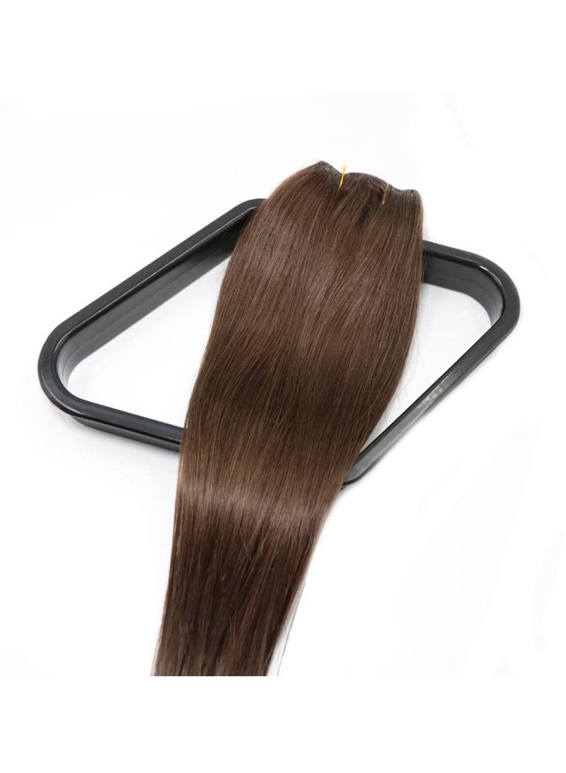 إستيل Estelle Clip في وصلة إطالة شعر ريمي بشري حريري مستقيم لحمة بني - Image 4