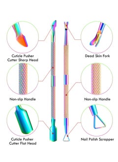 KHAJUL Cuticle Trimmer Cuticle Remover with Cuticle Pusher, Professional Stainless Steel Durable Pedicure Manicure Tools, Cutter Nipper Scissor Clipper for Fingernails and Toenails Dead Skin (Multicolour)  - Image 3