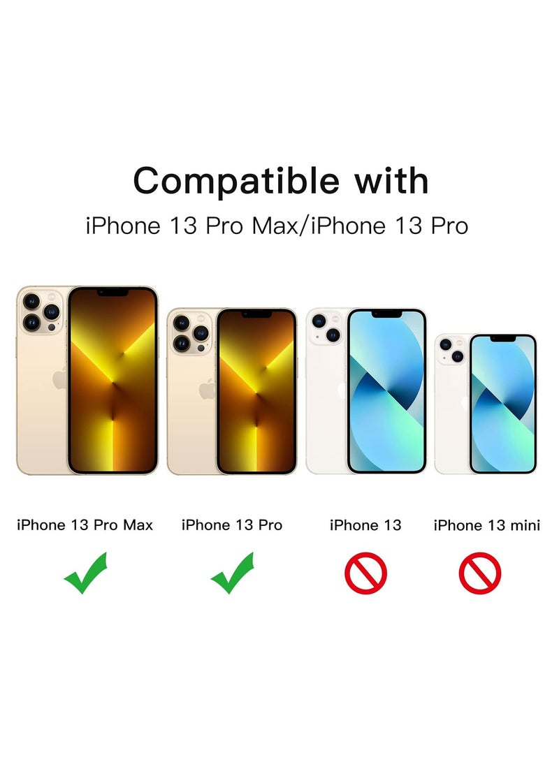 DUSALA Camera Lens Protector for iPhone 13 Pro 6.1-Inch and iPhone 13 Pro Max 6.7-Inch, 9H Tempered Glass Metal Individual Ring Cover, HD Clear, 1 Set (Gold) - Image 2