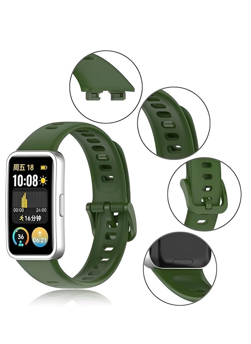 ELTRAZONE Huawei Band 8/9/10 Replacement Watch Straps – Durable Silicone Adjustable Wristband for Women and Men, Fashionable Sport Design, Comfortable and Sweat-Resistant, Compatible with Huawei Band 10, 9, and 8, Perfect for Active Lifestyles and Daily Wear - Image 3