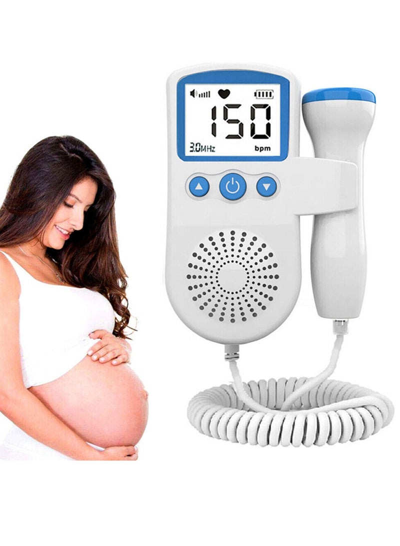 general Fetal Doppler For Pregnant Women, Monitoring Fetal Vital Functions, Pulse Detection, LCD, White/Pink - Image 1