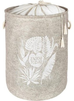 Mor Bebe Purple Baby Round Basket with Felt Bag - Multi-Purpose Dirty Laundry Basket Organizer Storage Bag 50 x 35 cm  - Image 3