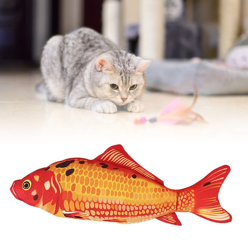 Electric Cat Fish Toy: 10in Bite Resistant Plush - USB Rechargeable Moving Fish for Indoor Cats,Kittens & Hunting Instimulation - Image 5