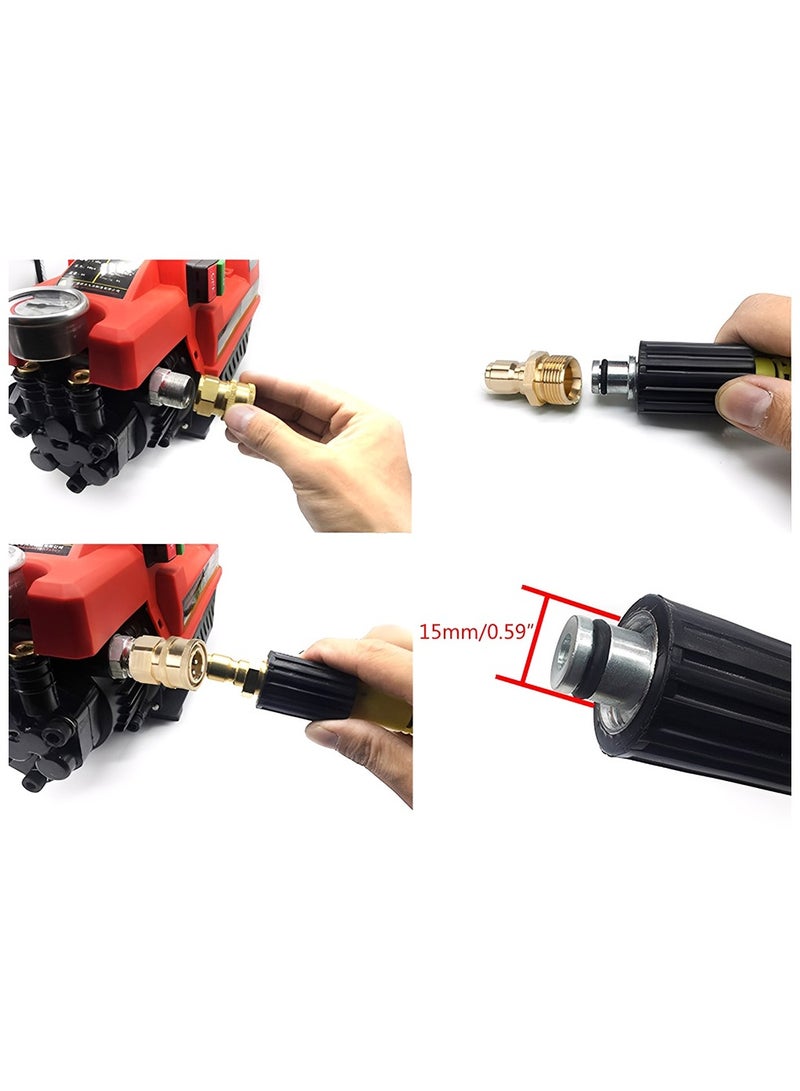 Brass Pressure Washer Adapter Kit M22 To 3/8 Quick Connect, Universal Heavy Duty Fittings, Up To 3000 PSI - Image 4