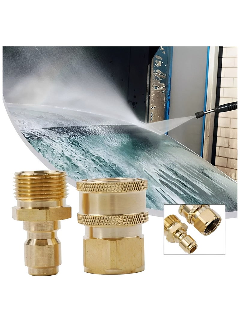 Brass Pressure Washer Adapter Kit M22 To 3/8 Quick Connect, Universal Heavy Duty Fittings, Up To 3000 PSI - Image 2