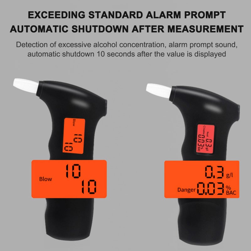 Digital Breathalyzer: Semiconductor Sensor, Quick Response, 5 Replaceable Mouthpieces, Red Backlight - Excessive Alcohol Alarm, Auto Shutdown for Personal & Professional On-the-Go Use - Image 3