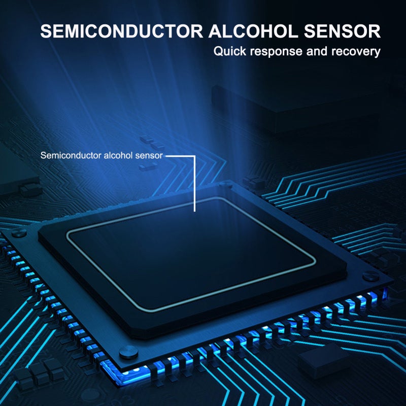 Digital Breathalyzer: Semiconductor Sensor, Quick Response, 5 Replaceable Mouthpieces, Red Backlight - Excessive Alcohol Alarm, Auto Shutdown for Personal & Professional On-the-Go Use - Image 2