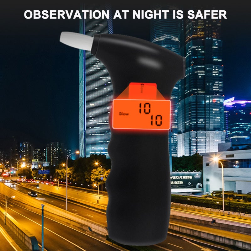 Digital Breathalyzer: Semiconductor Sensor, Quick Response, 5 Replaceable Mouthpieces, Red Backlight - Excessive Alcohol Alarm, Auto Shutdown for Personal & Professional On-the-Go Use - Image 4