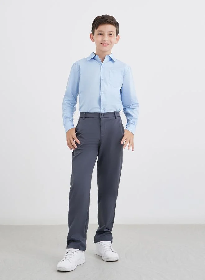 ستايلي Styli Boys Light Blue Long Sleeves Shirt with Pocket