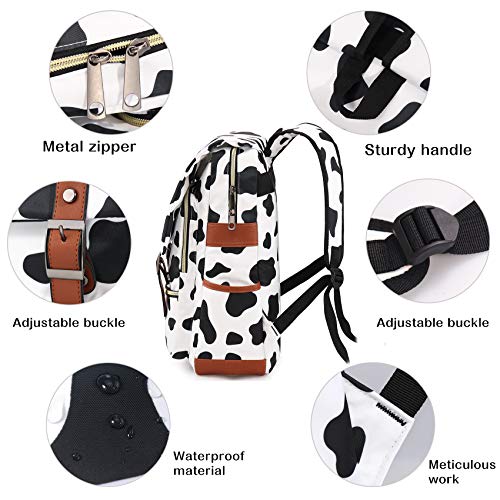 FEWOFJ Cow Print School Backpack for Girls, 15.6" Laptop Backpacks College School Bookbags Casual Daypack - Image 4
