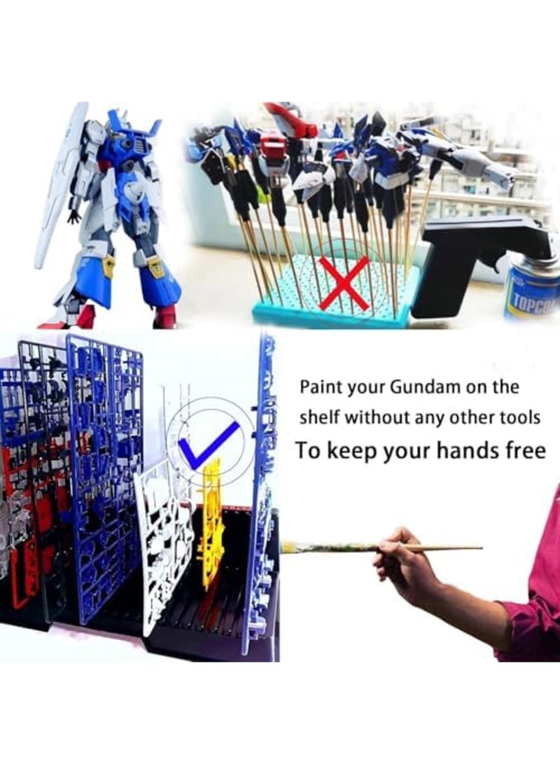 SYOSI Model Parts Organizer Rack, Multi-Slot Storage Stand for Gundam Action Figures, DIY Model Making, Plastic Tool Storage Box for HG, MG, RG Parts and Accessories - Image 5