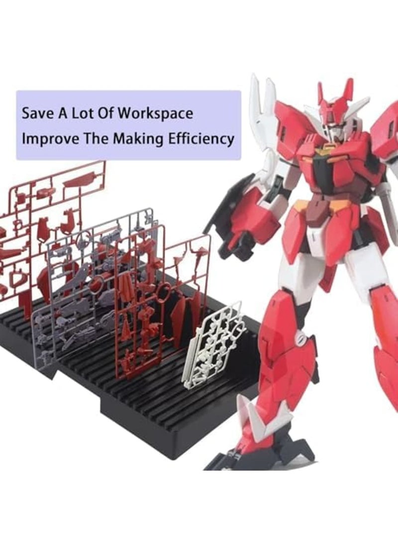 SYOSI Model Parts Organizer Rack, Multi-Slot Storage Stand for Gundam Action Figures, DIY Model Making, Plastic Tool Storage Box for HG, MG, RG Parts and Accessories - Image 3