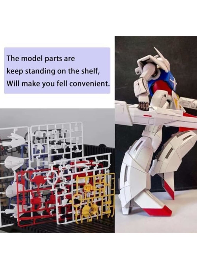 SYOSI Model Parts Organizer Rack, Multi-Slot Storage Stand for Gundam Action Figures, DIY Model Making, Plastic Tool Storage Box for HG, MG, RG Parts and Accessories - Image 4