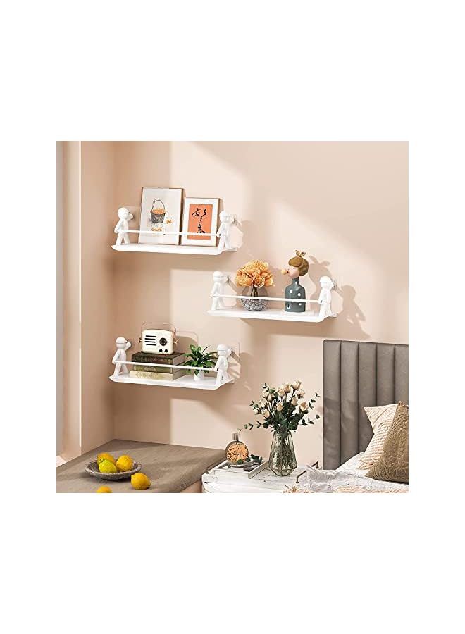 Raxoom Shower Caddy Bathroom Organizer, 2 Pack Metal Hanging Shelf No Drilling Wall Mounted Shower Organizer with Towel Bar for Bathroom, Toilet, Kitchen (White) - Image 4