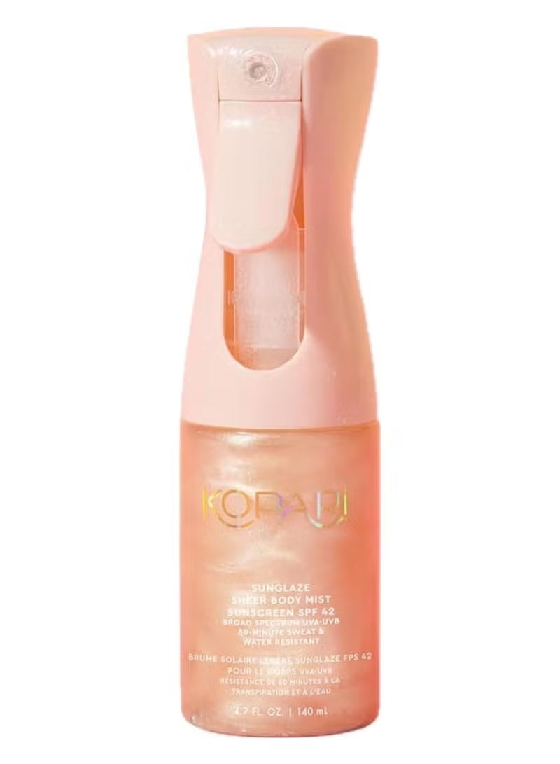 Kopari Rose Gold Sunglaze Sheer Body Mist Sunscreen SPF 42, Infused with Shimmering Body Oil, Hydrating Mist, Hydrates, Brightens, Makeup Friendly, Gives Skin a Glowy Finish, Lightweight, - Image 1
