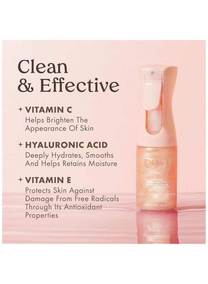Kopari Rose Gold Sunglaze Sheer Body Mist Sunscreen SPF 42, Infused with Shimmering Body Oil, Hydrating Mist, Hydrates, Brightens, Makeup Friendly, Gives Skin a Glowy Finish, Lightweight, - Image 5