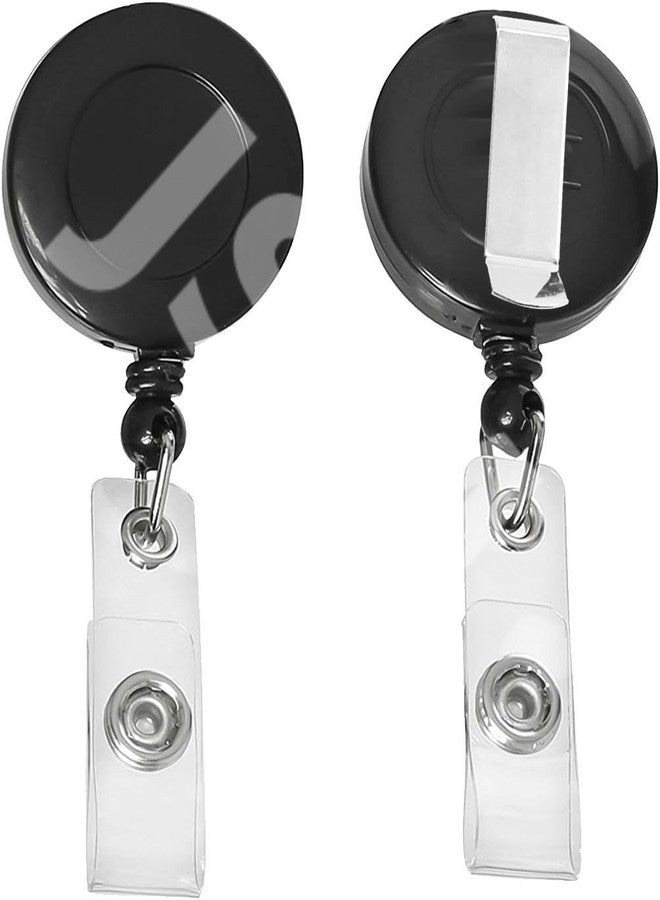 JSMSH سلسلة مفاتيح يويو قابلة للسحب على شكل دائري من JSMSH لحامل بطاقة الهوية (عبوة من 10 قطع، أسود) - Image 3