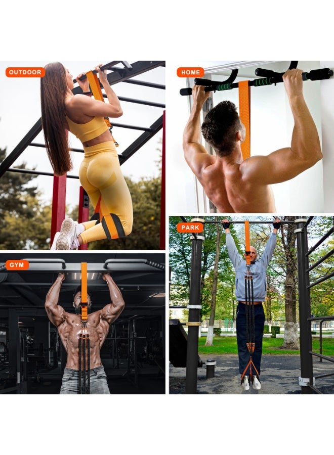 أشرطة مساعدة في السحب، شريط مقاومة قوي لعمود السحب، وزن/حجم قابل للتعديل مع قاعدة من القماش/مسند الركبة، أشرطة لمساعدة السحب للتدريب على القوة، شريط مساعدة السحب الحاصل على براءة اختراع - Image 4