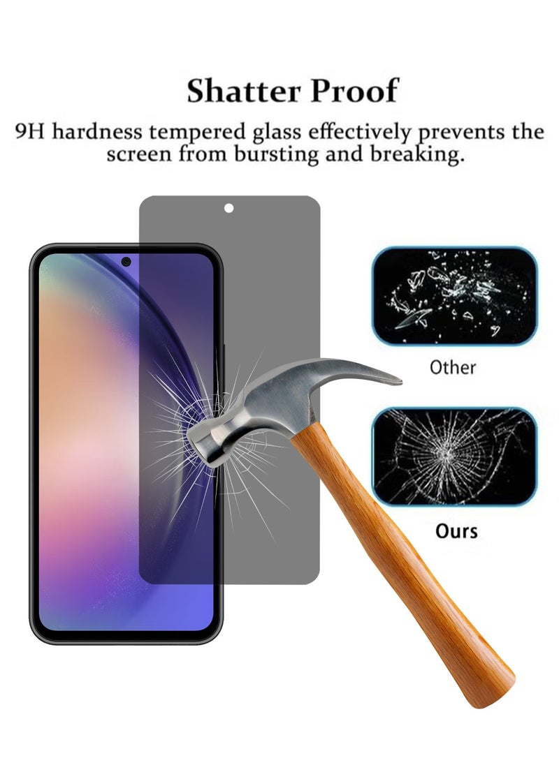 X-level 2 Pack Samsung Galaxy A55 5g Privacy Screen Protector with Easy Install Anti-Scratch Glass 9H Hardness,Anti-Spy Anti-fingerprint Anti-drop Tempered Glass Film Protector Full Cover Protection accessory  - Image 3