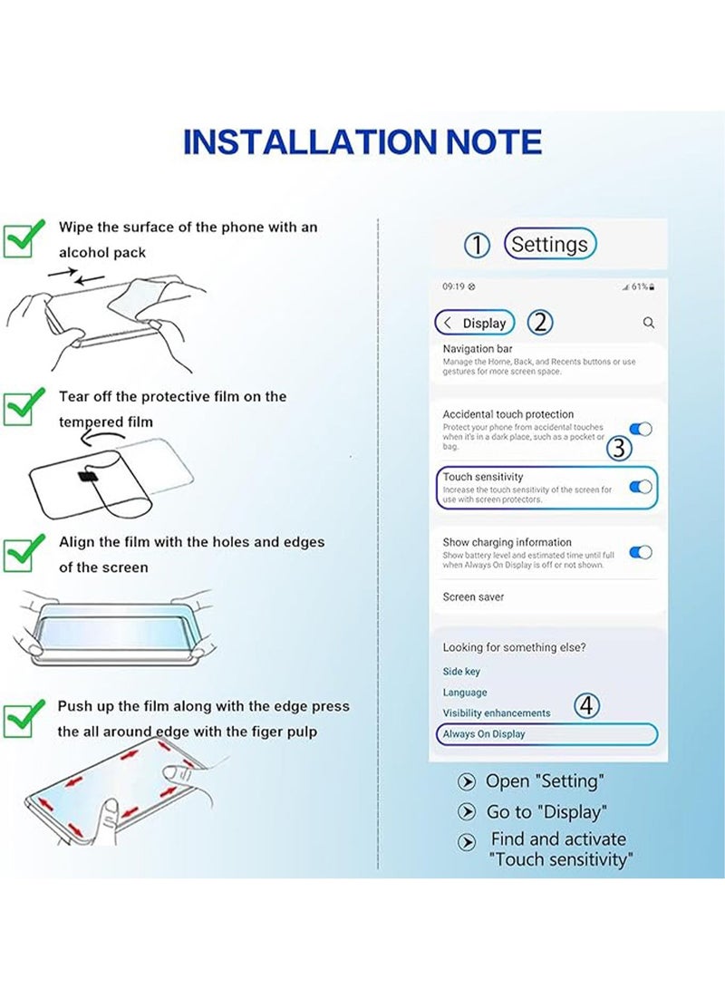 2 Pack Samsung Galaxy A55 5g Privacy Screen Protector with Easy Install Anti-Scratch Glass 9H Hardness,Anti-Spy Anti-fingerprint Anti-drop Tempered Glass Film Protector Full Cover Protection accessory