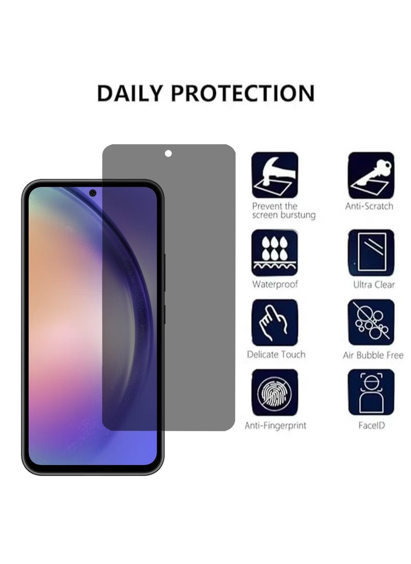 X-level 2 Pack Samsung Galaxy A55 5g Privacy Screen Protector with Easy Install Anti-Scratch Glass 9H Hardness,Anti-Spy Anti-fingerprint Anti-drop Tempered Glass Film Protector Full Cover Protection accessory  - Image 2