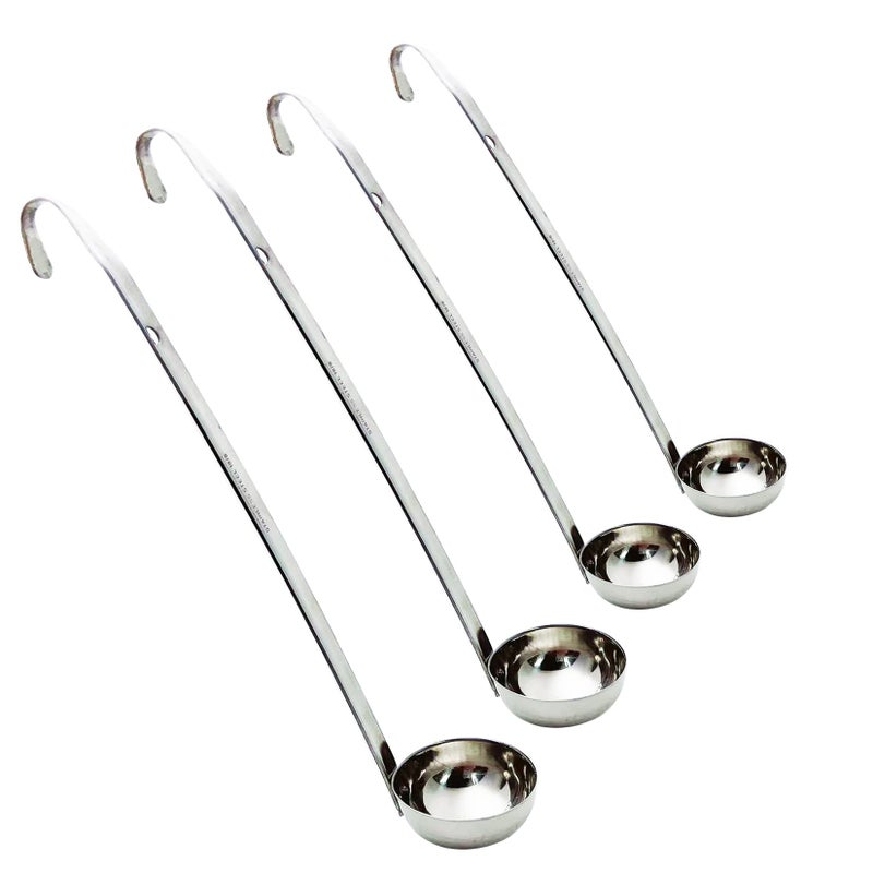 Markeny Markeny 4 Pieces Stainless Steel Soup Ladle Metal Handle Ladle with Pouring Rim1oz2oz3oz4oz Set Ladles for Cooking Soup Sauce 